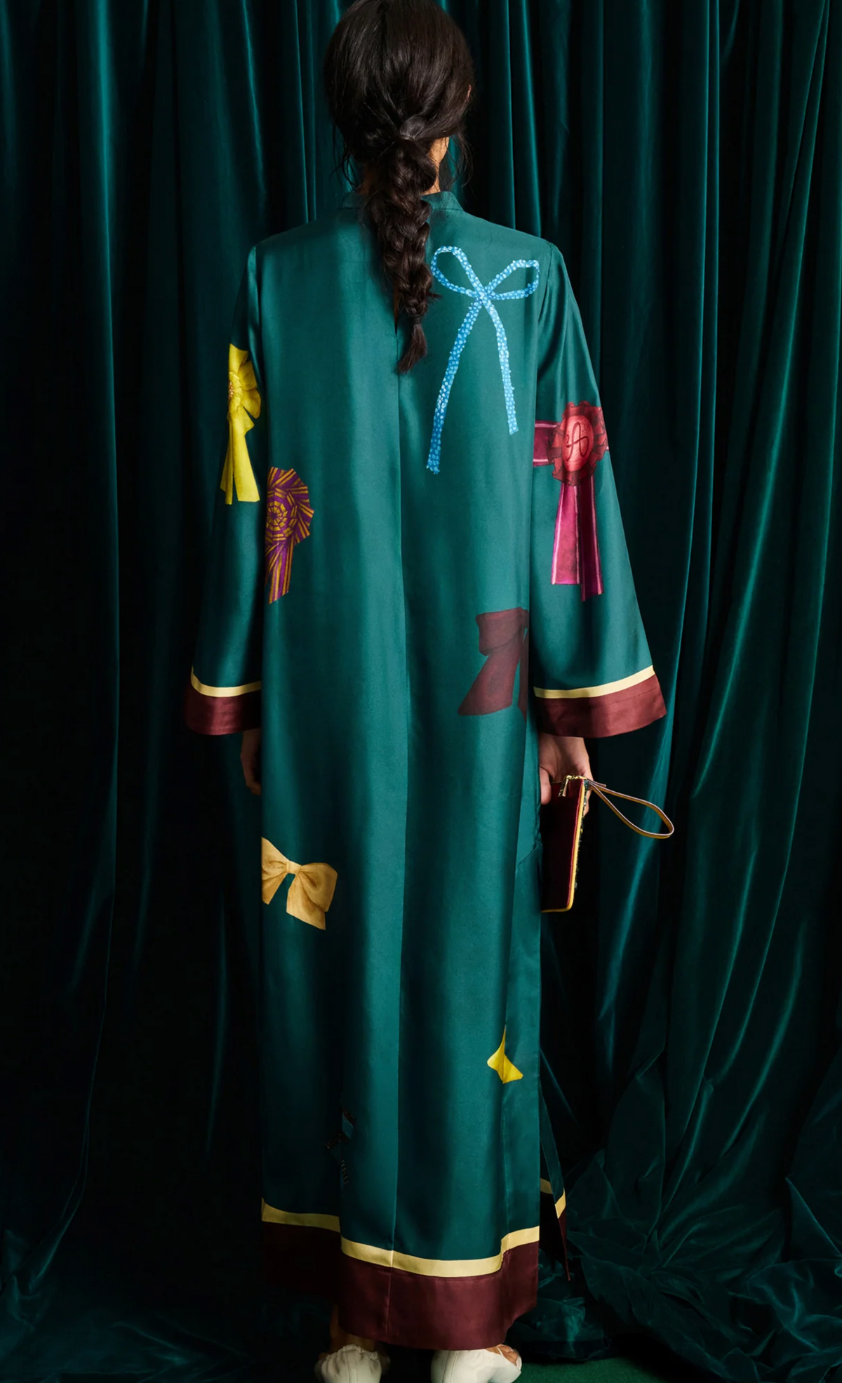 Alemais Rosette Silk Midi Dress