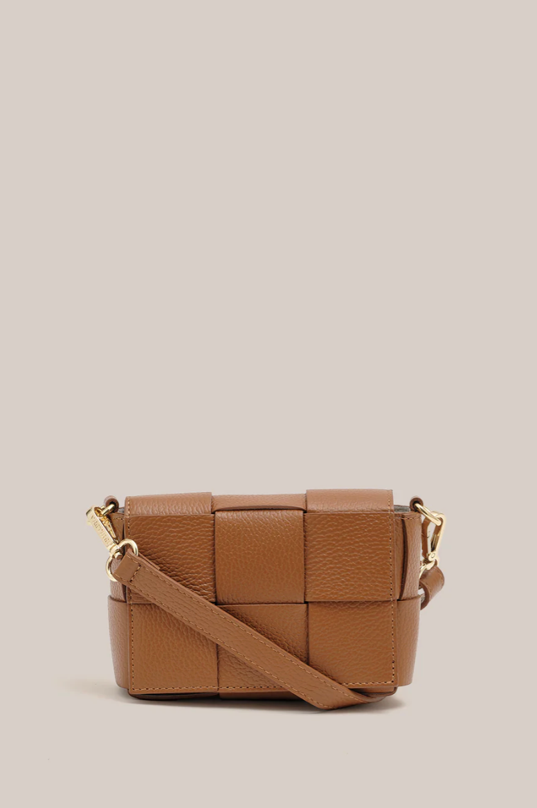 Vestirsi Margot Mini Tan Leather Woven Bag