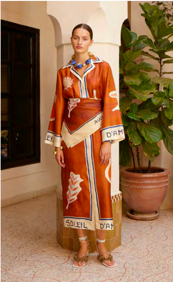 Alemais Soleil D'Amour Silk Shirtdress