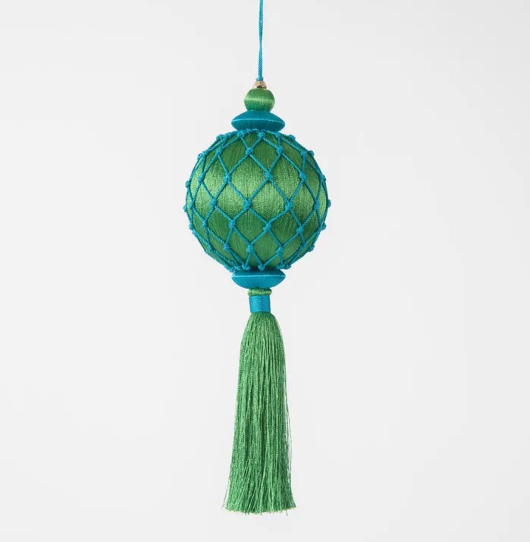 Silk lattice Tassel Blue/Green