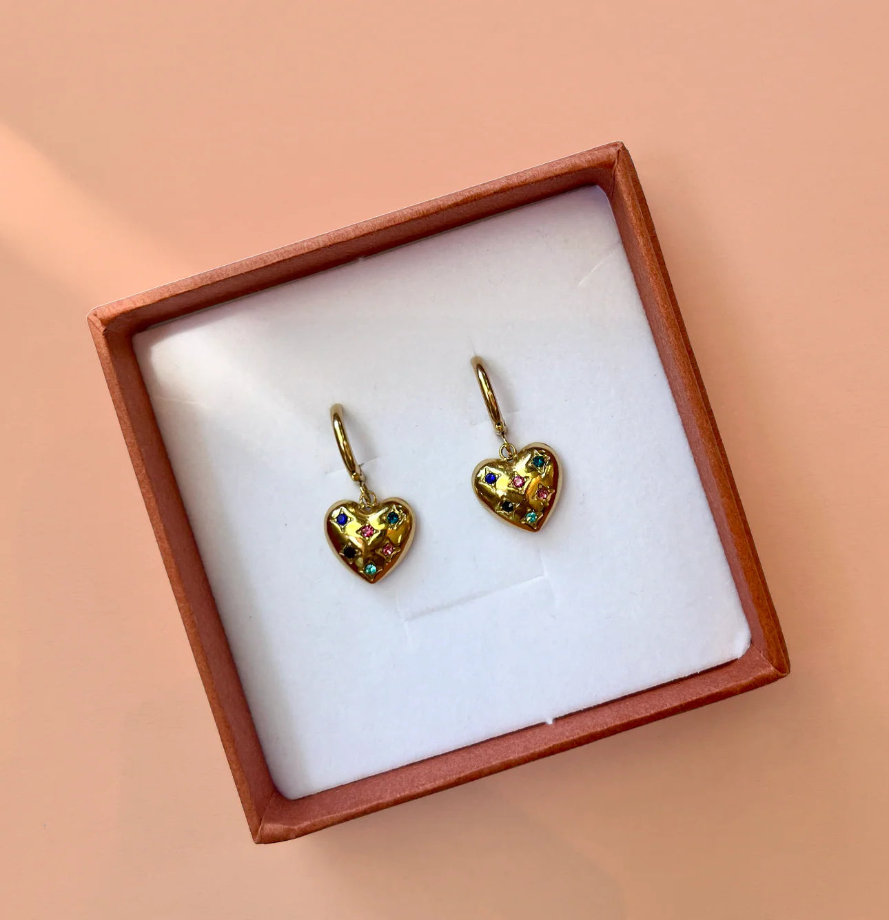 Alesi Multi Colour Heart Hoop Earrings