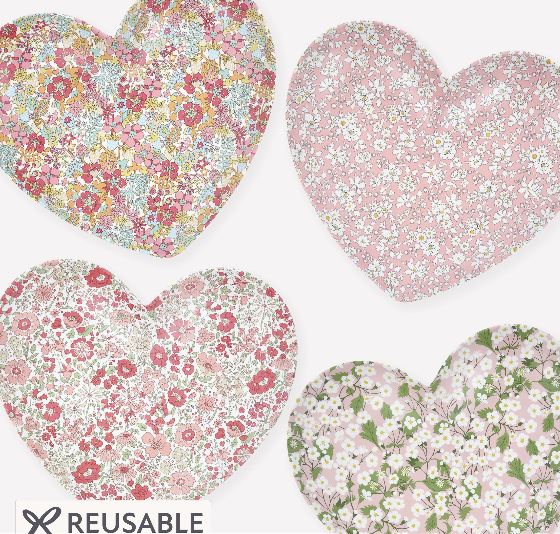 Liberty Mixed Heart Plates (Set of 4)