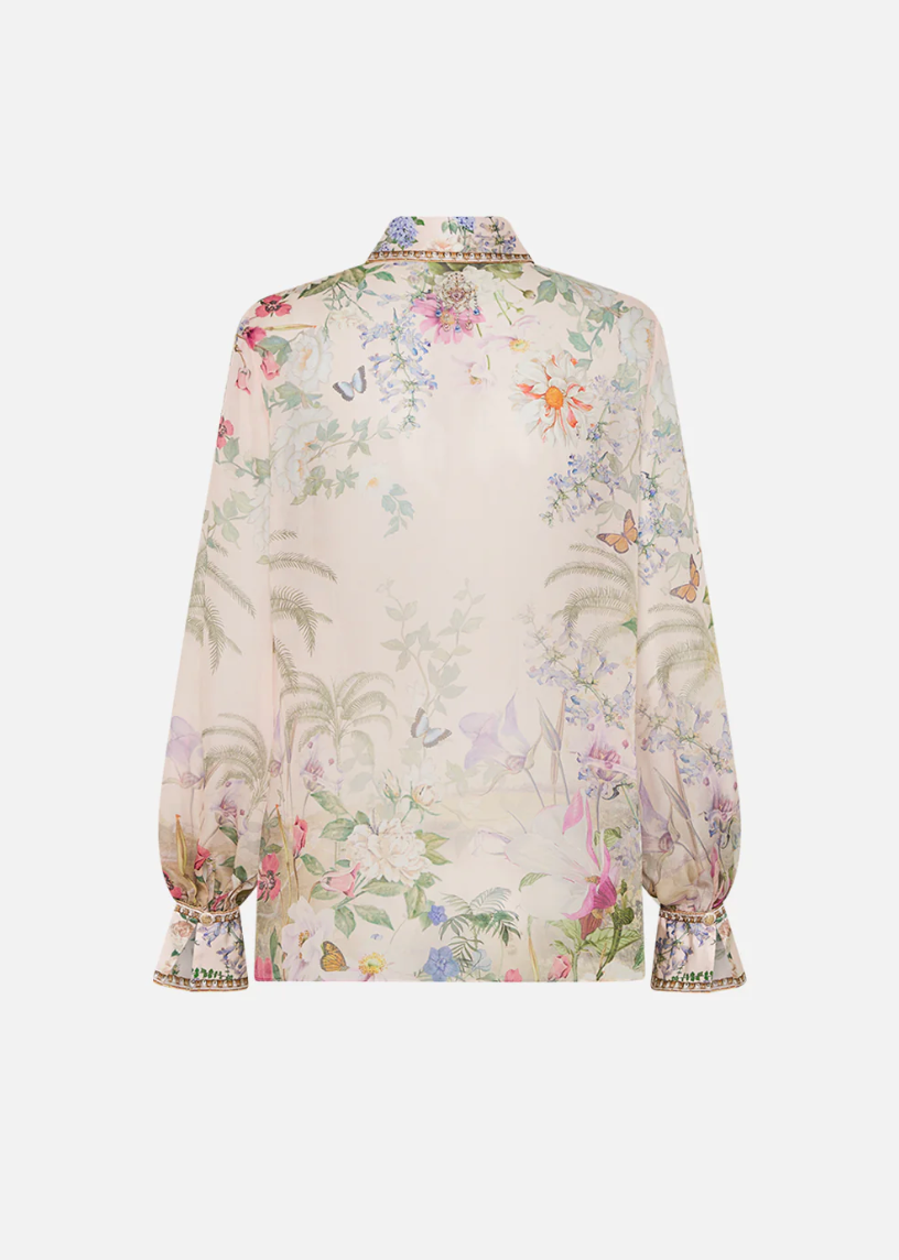 Camilla curved collar blouse with pockets