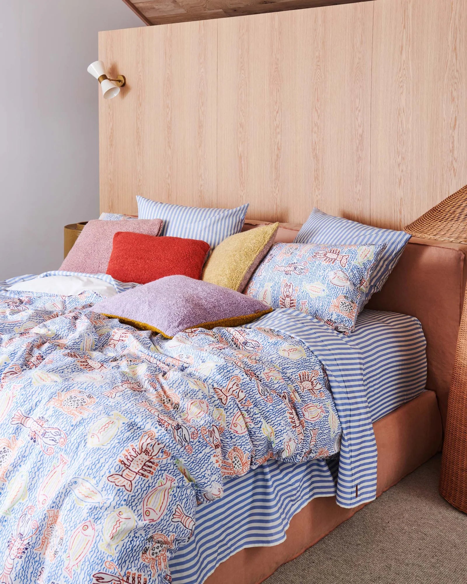 Kip & Co Seaside Stripe Organic Cotton Fitted Sheet