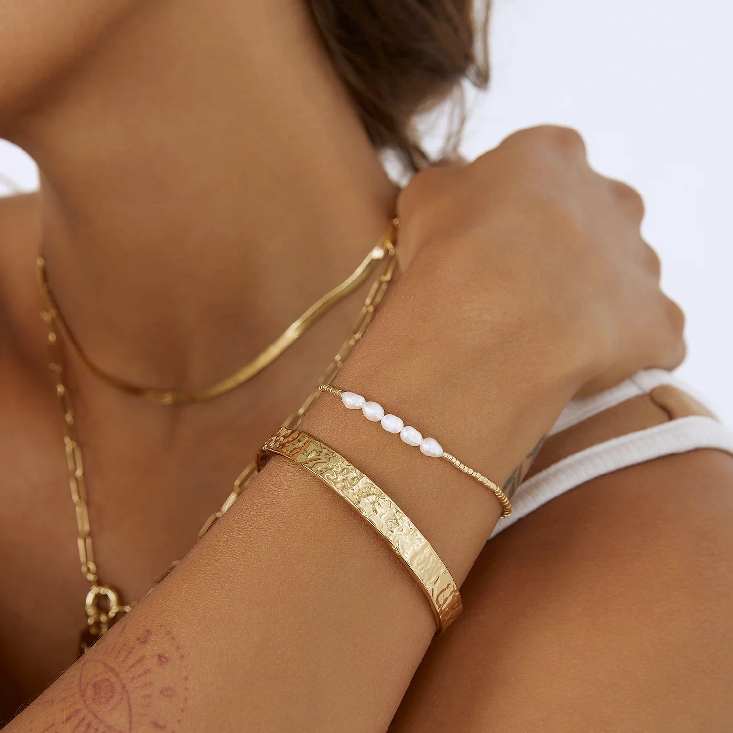 Arms of Eve Seline Gold & Pearl Bracelet