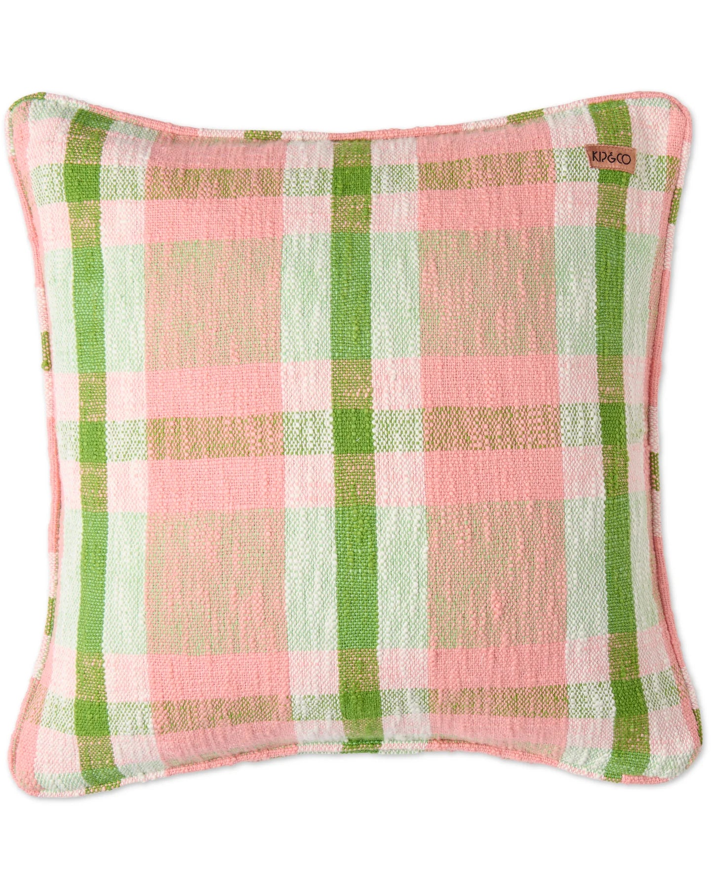 Kip & Co Pistachio Tartan Woven Cushion