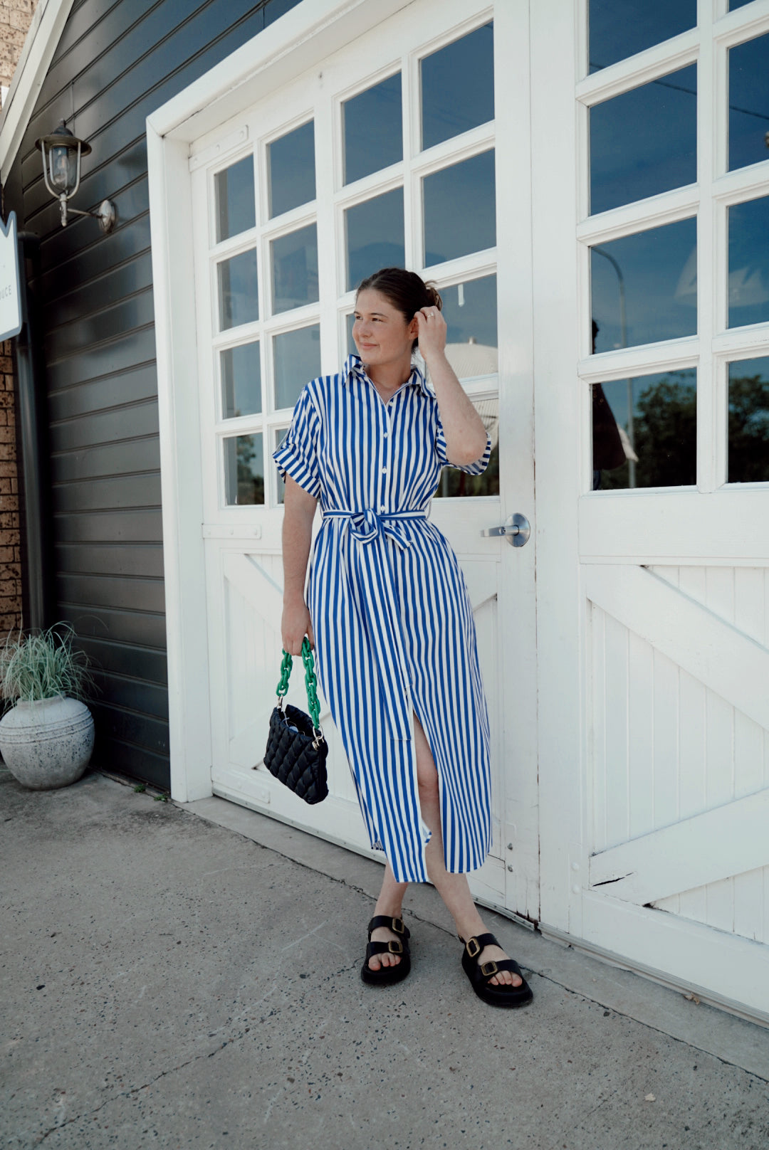 Grace & May Striped Shirt Dress