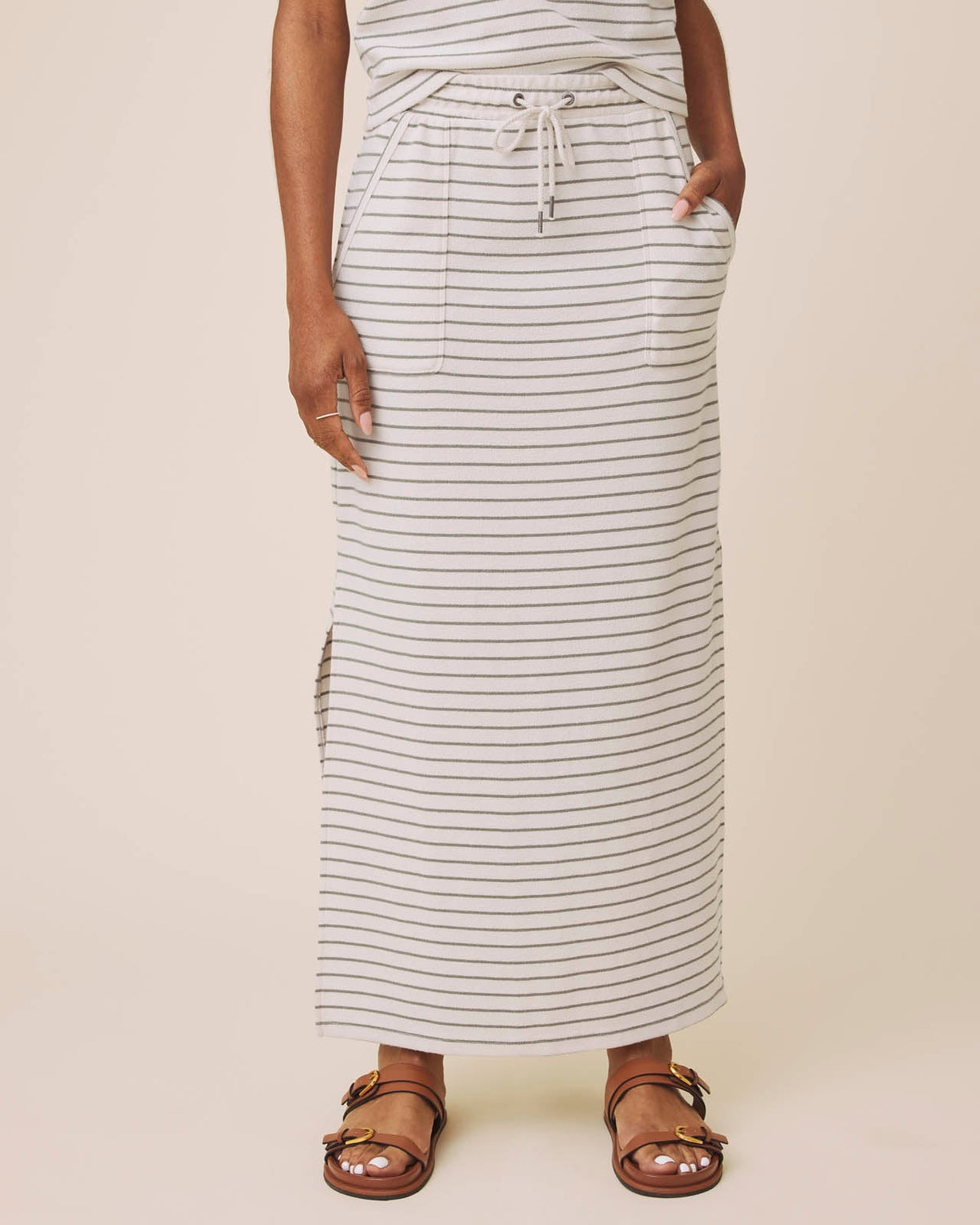 Splendid Kennedy Stripe Skirt - Pale Oak/Eucalyptus