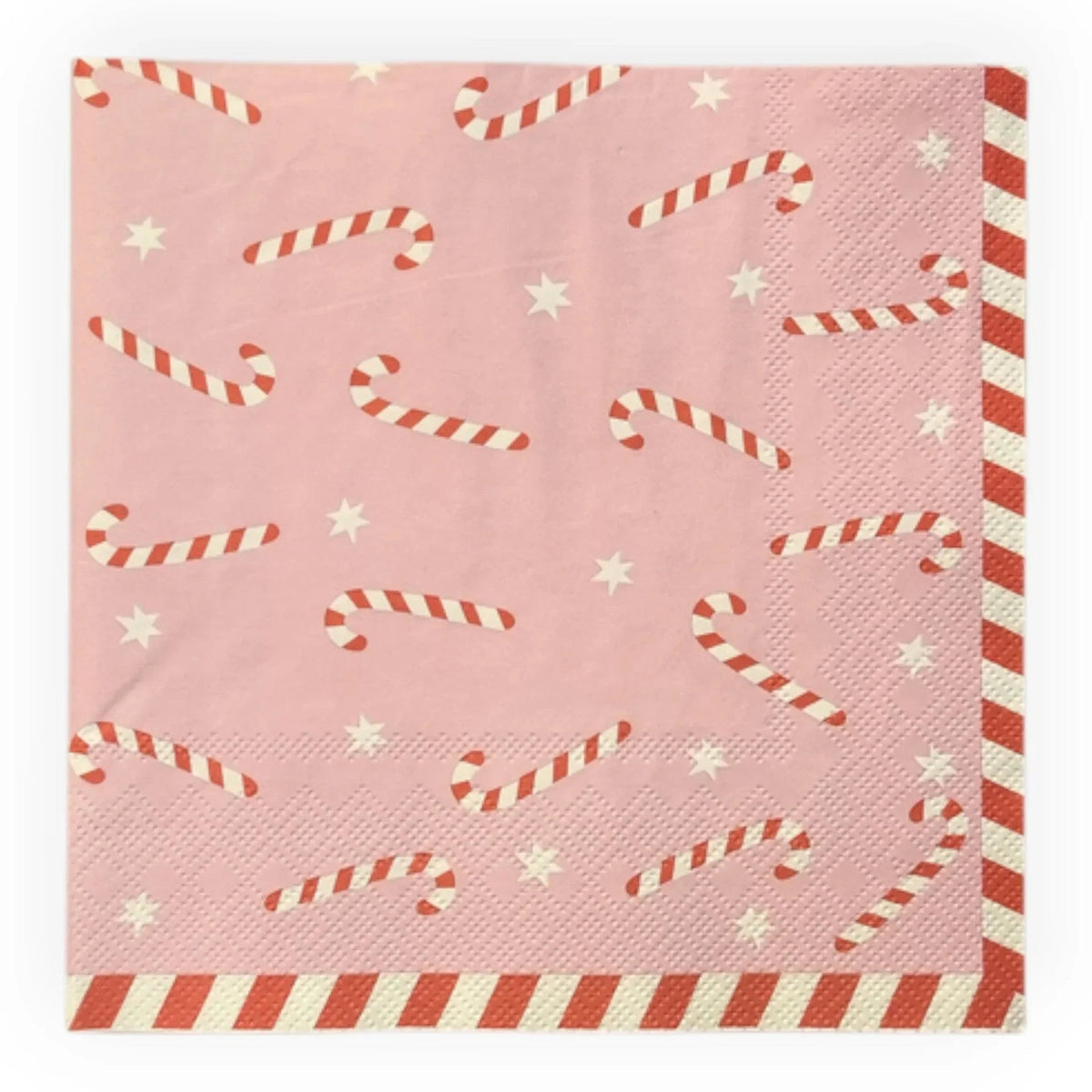 Candy Cane Paper Napkins Pink - Pack of 20