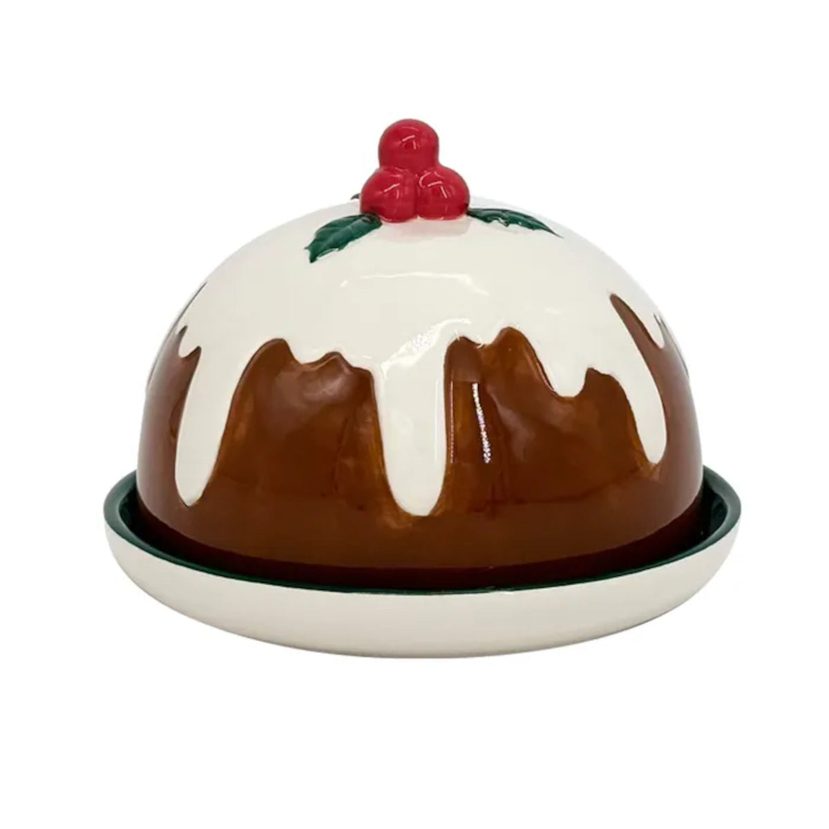 Christmas Pudding Butter Dish 15x10cm