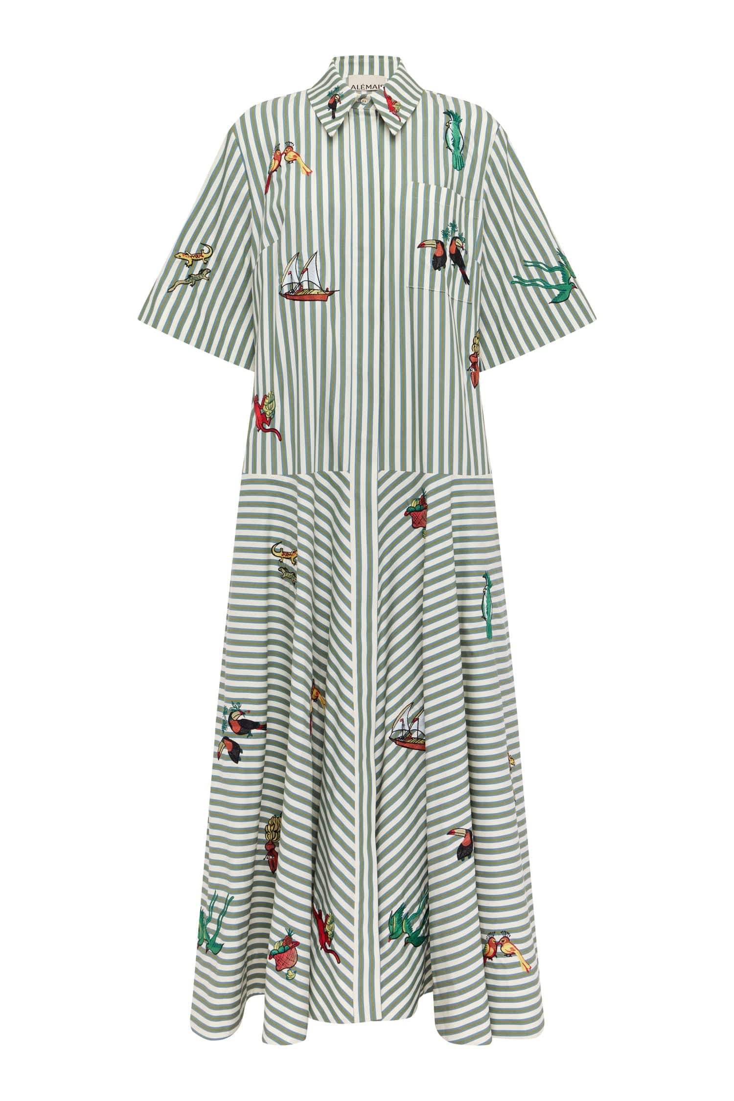 Alemais Bisou Embroidered Shirtdress