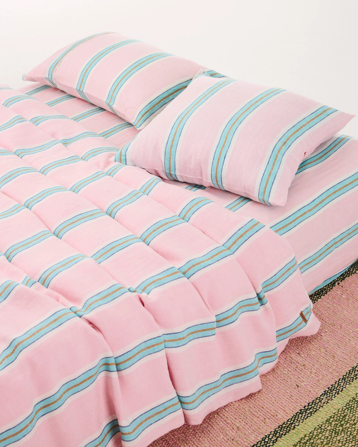 Kip & Co Tickled Pink Stripe Linen Pillowcases 2PSet