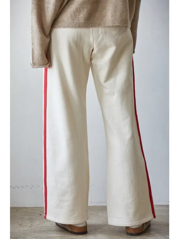 Knit Cotton French Terry Side Contract Trim Pants