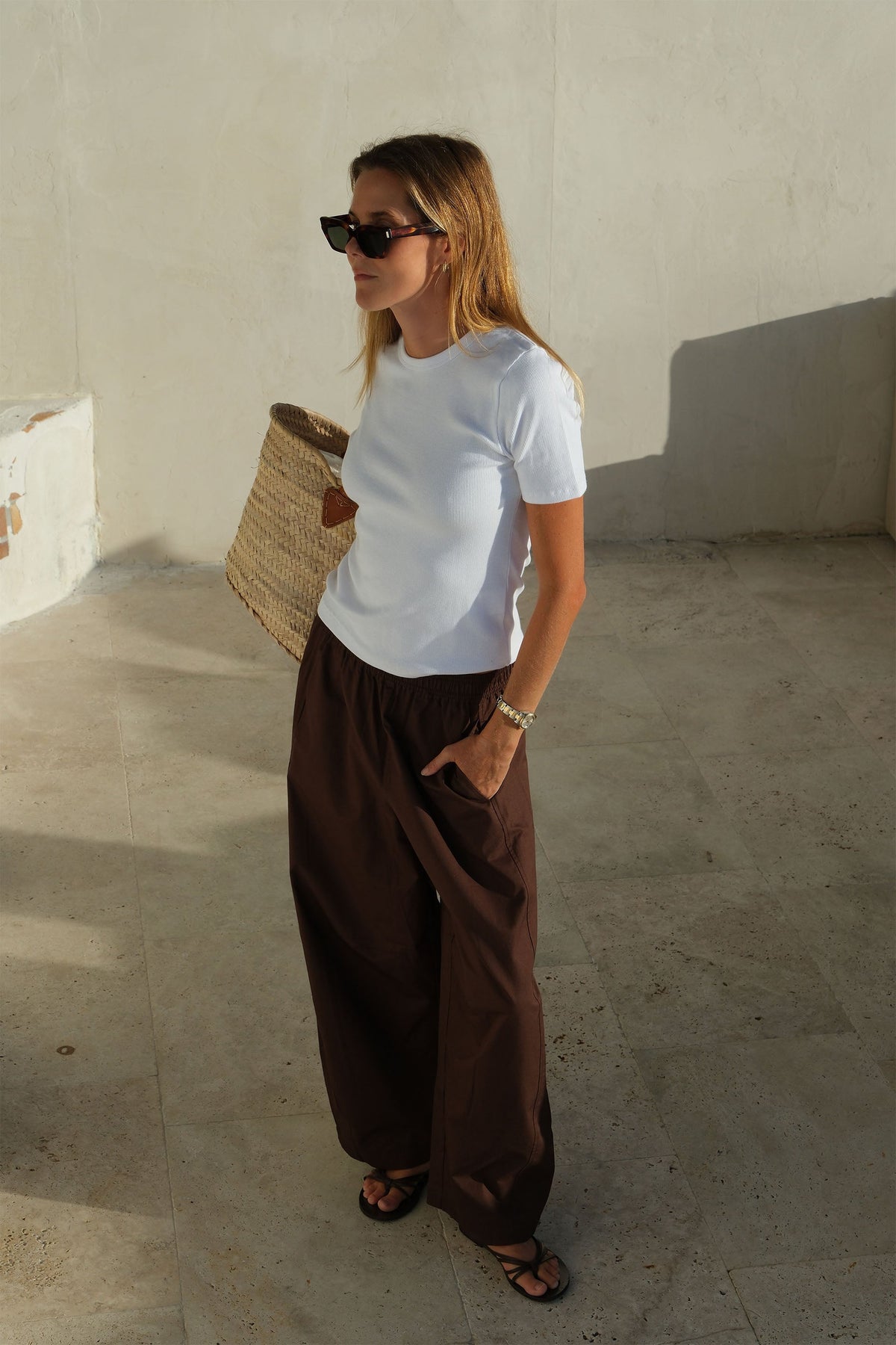 Ceres Life Bella Barrel Pant in Brunette – view 4