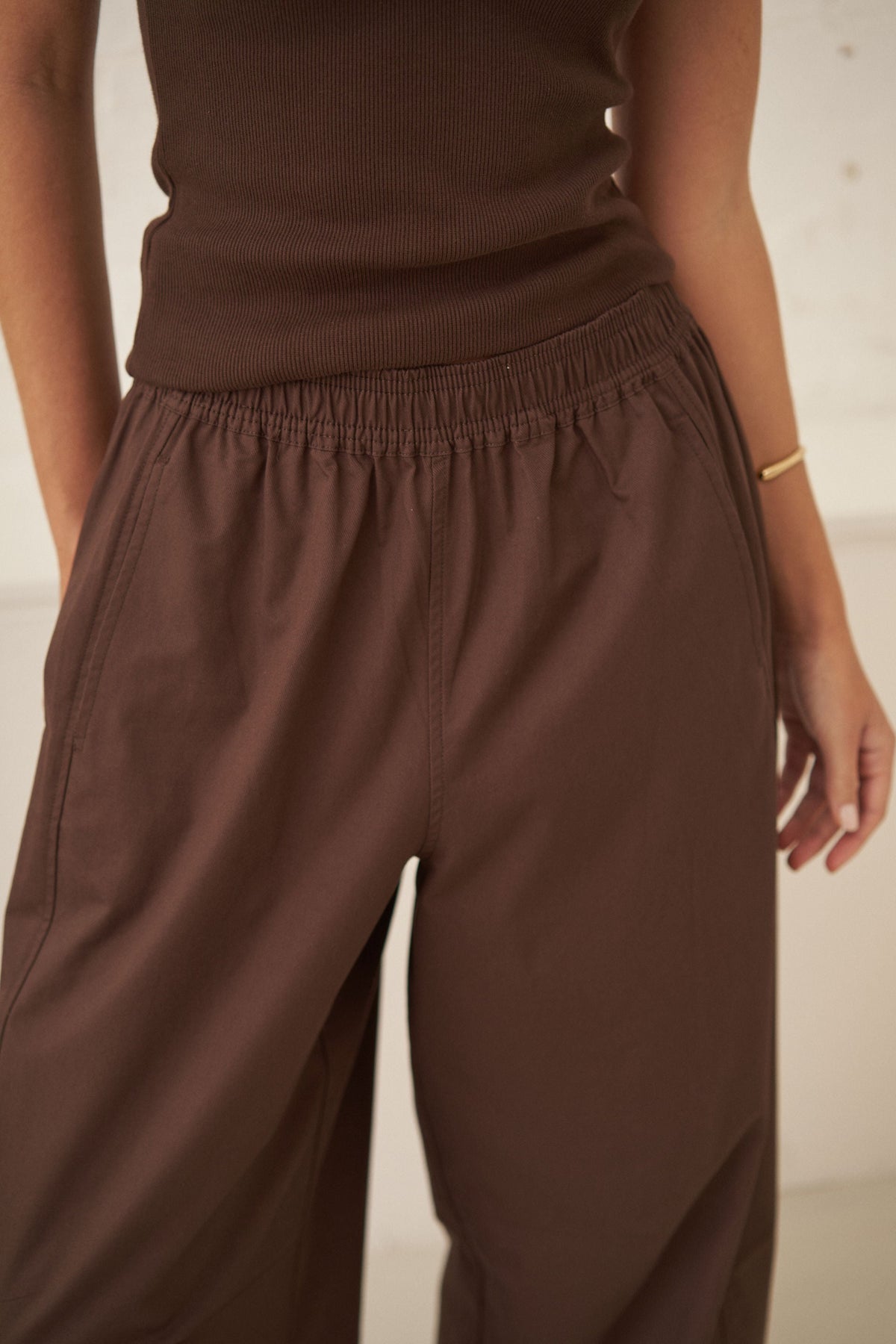 Ceres Life Bella Barrel Pant in Brunette – view 5