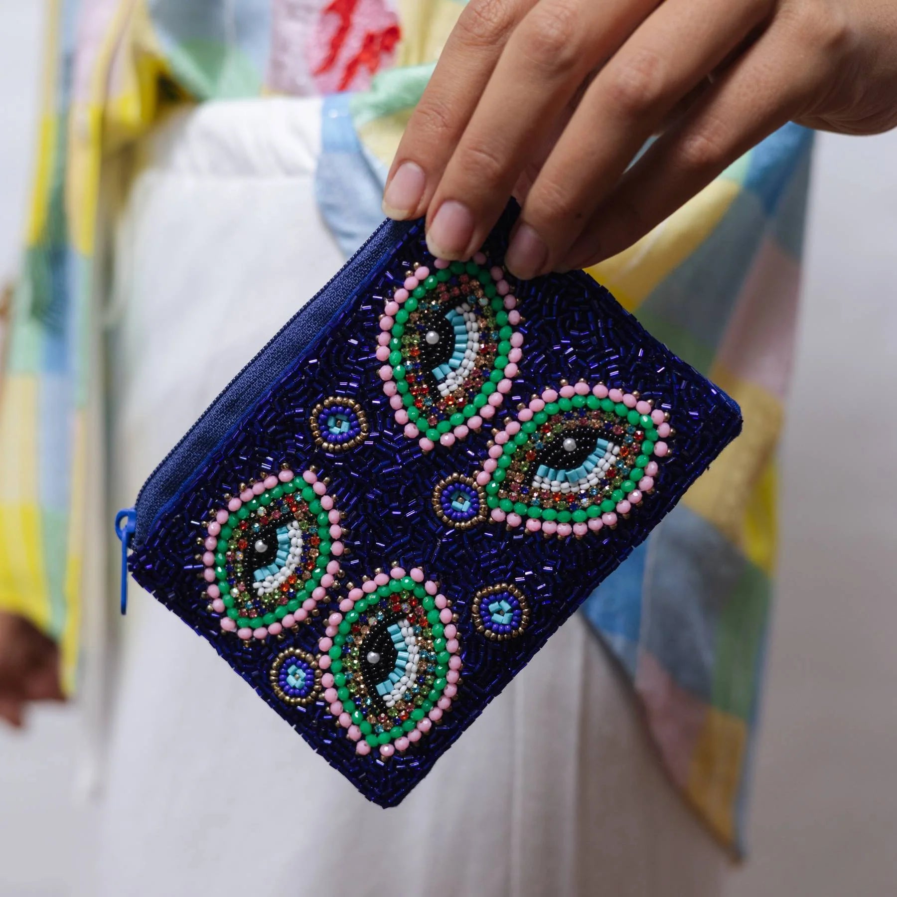 Evil Eye Beaded Pouch
