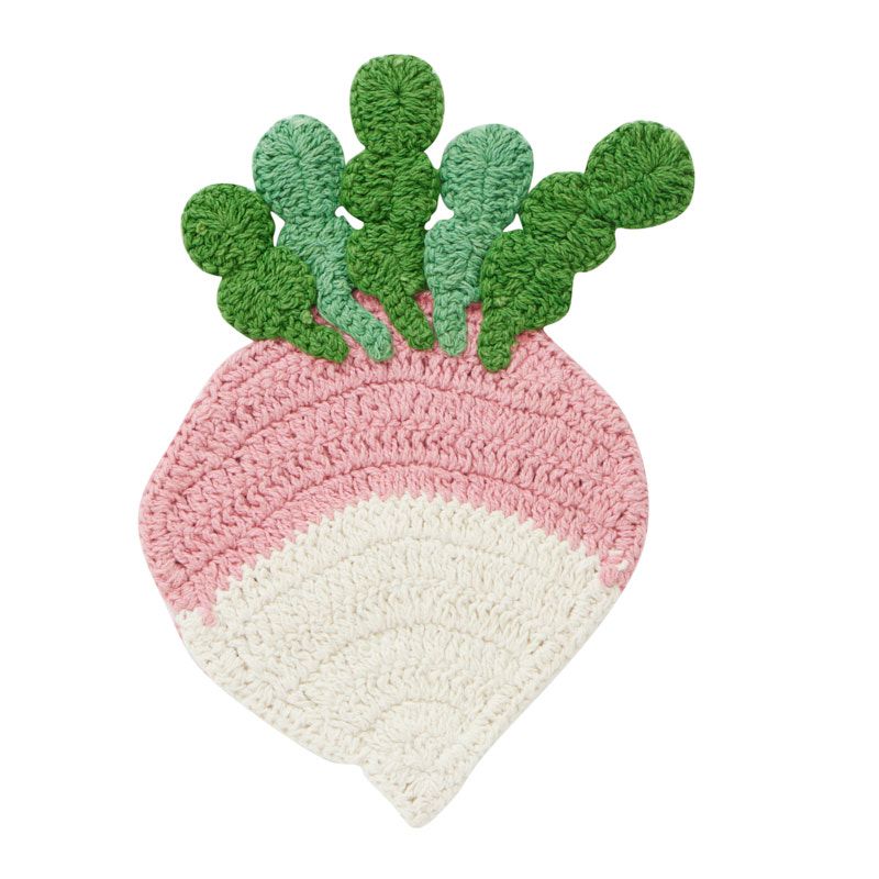 Radish Cotton Knit Pot Holder 15x25cm