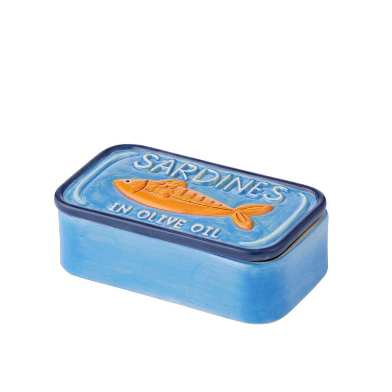Tavira Ceramic Trinket Box 15.5x9.5x5cm Blue