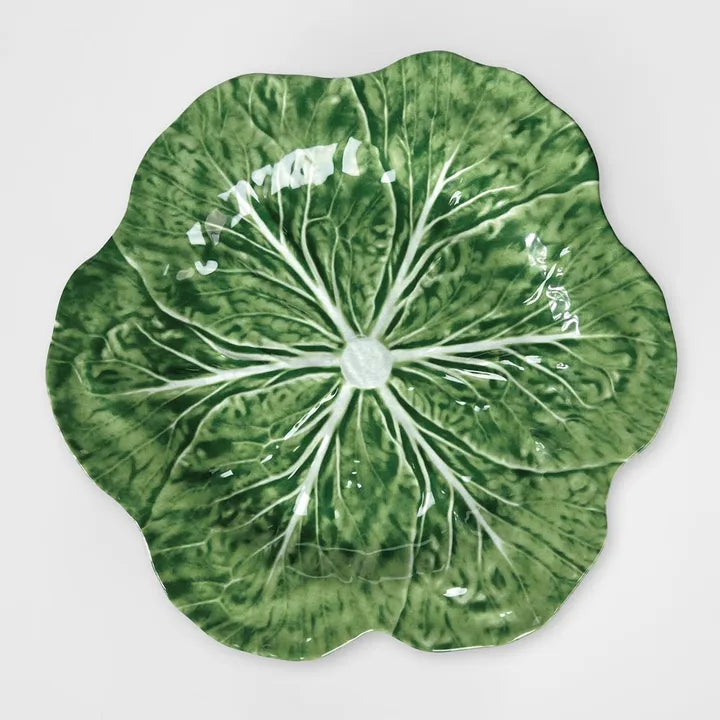 Luxe cabbage Leaf Green Round Platter