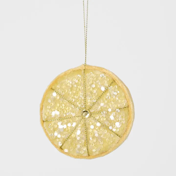 Palermo Beaded Lemon Slice Ornament