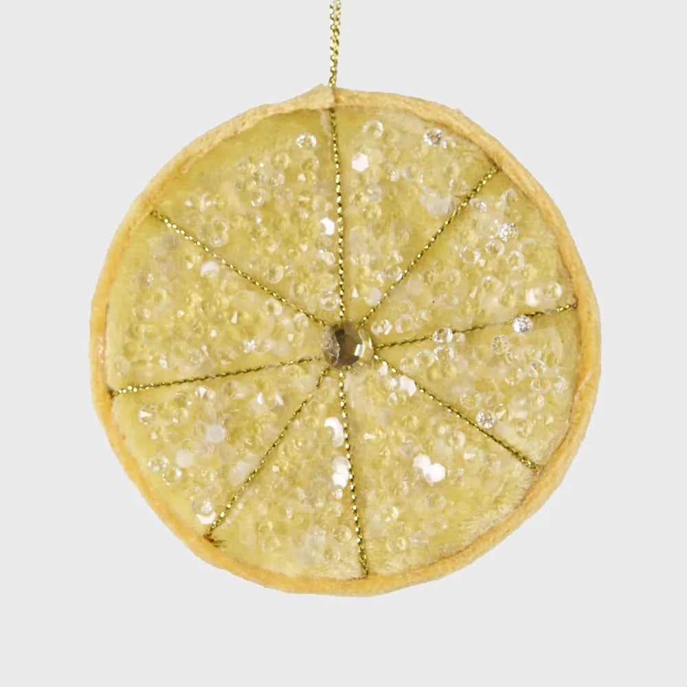 Palermo Beaded Lemon Slice Ornament