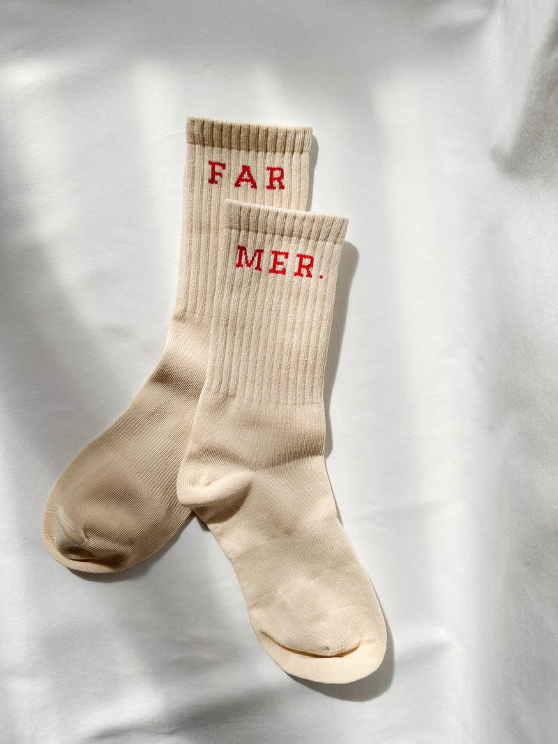 FAR MER. Beige Boot Socks