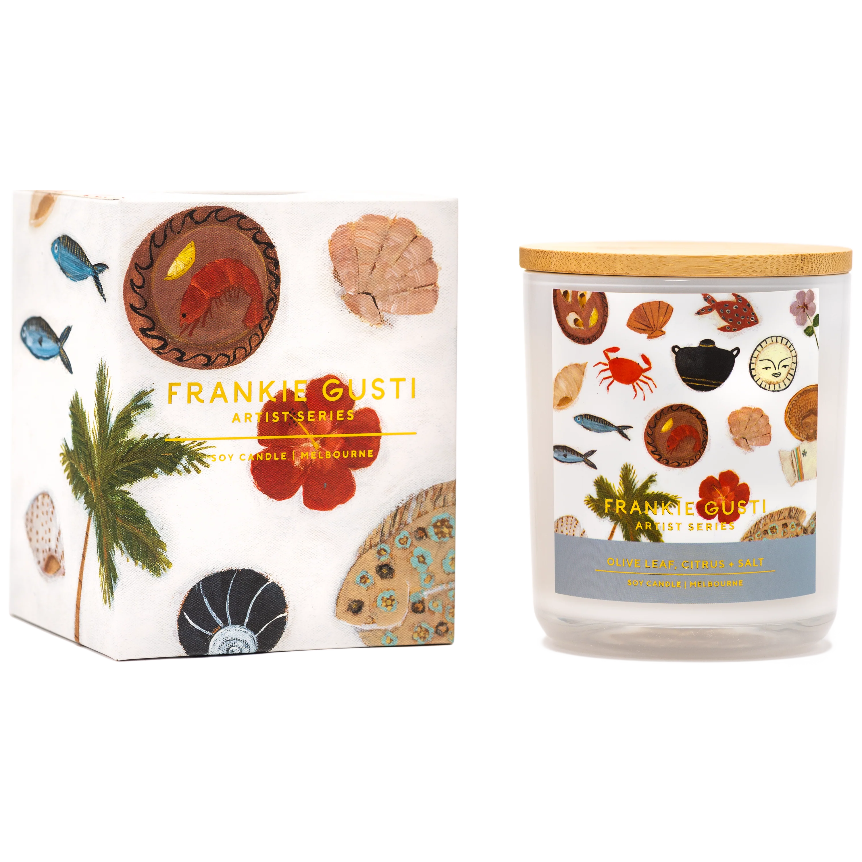 Frankie Gusti Candle Olive Leaf Citrus+Salt