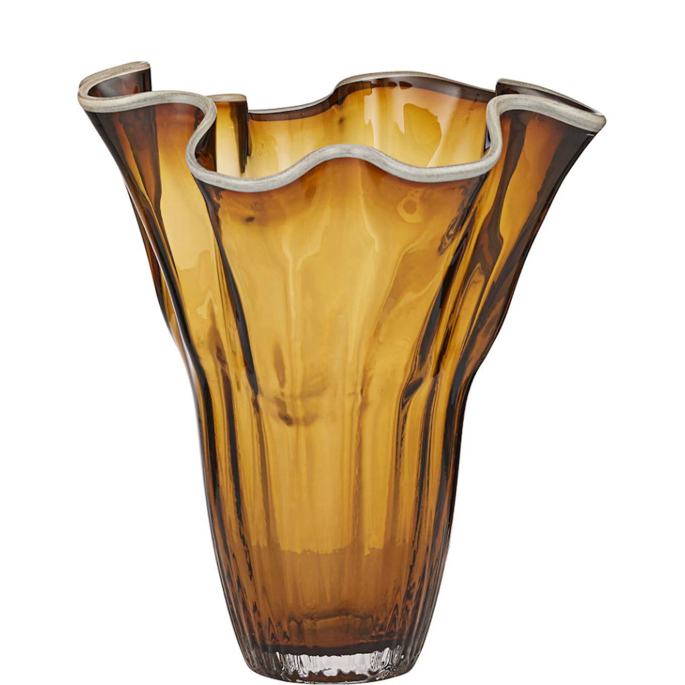 Agnes Glass Vase Amber/Ivory