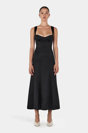 hansel and gretel black dress Hansen & Alessandra Midi recracks_March2526 Size:PS Women's Black Vest Dress