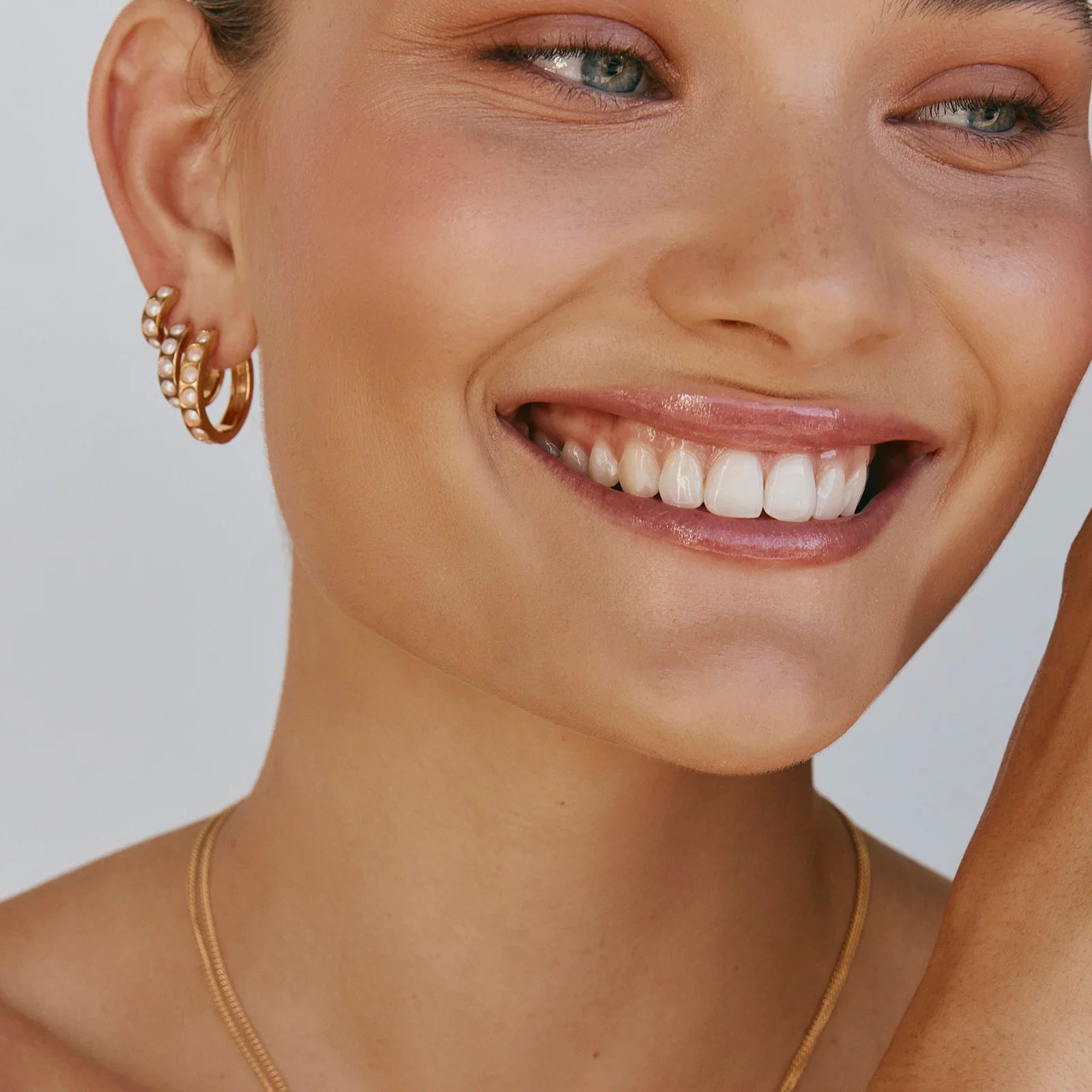 Fairley Crystal Pearl Hoops