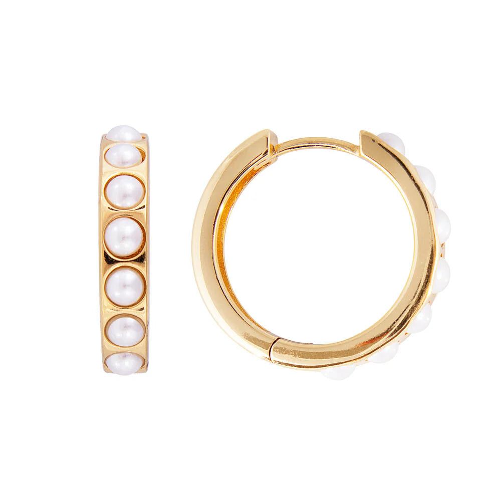 Fairley Crystal Pearl Hoops