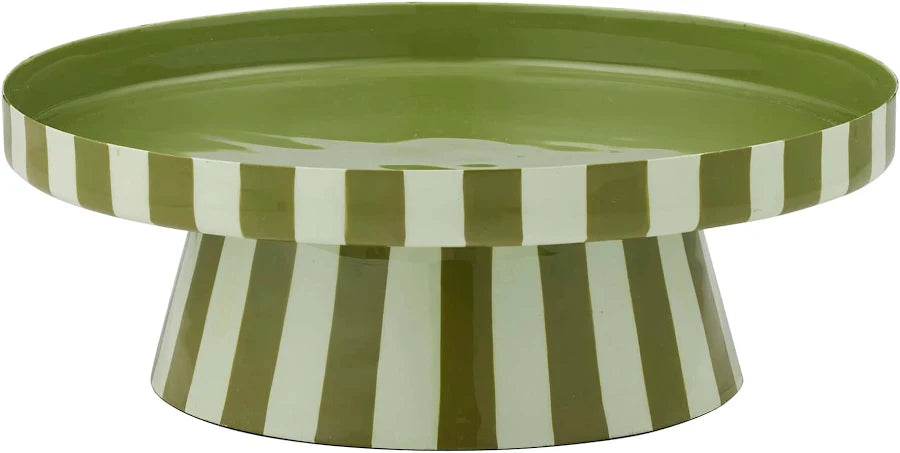 Linear Metal Cake Stand Olive/Seafoam
