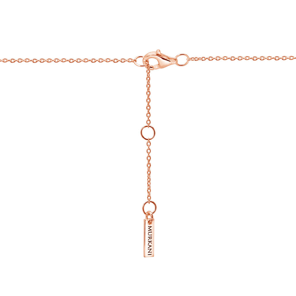 Murkani Dessert Flower Rectangle Necklace Rose Gold Plate