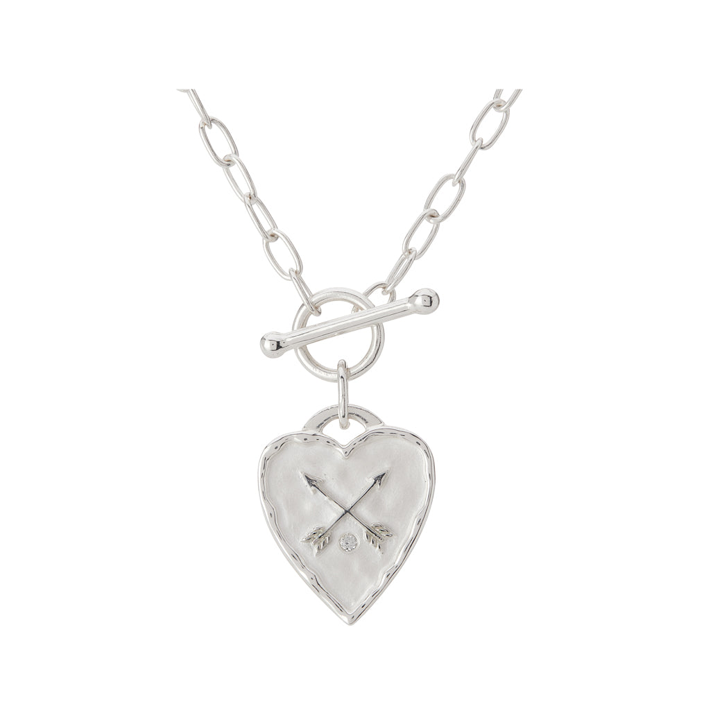 Murkani Heart Fob Necklace in Sterling Silver 42 cm