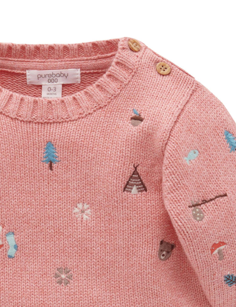 Purebaby Forest Embroidered Jumper