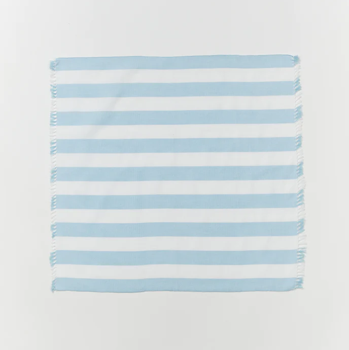 Woven Stripe Powder Blue Napkins (Set 6)