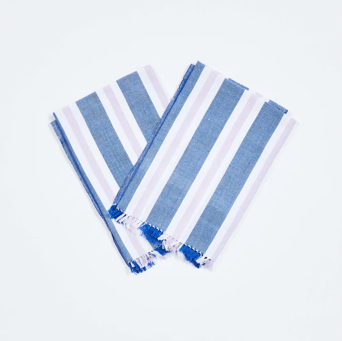 Woven Stripe Blue Napkin (Set 6)