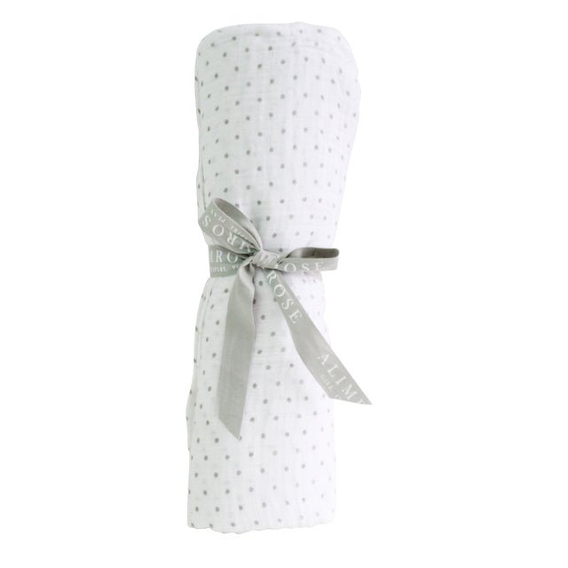 Alimrose Muslin Swaddle Grey Spot - Marval Designs