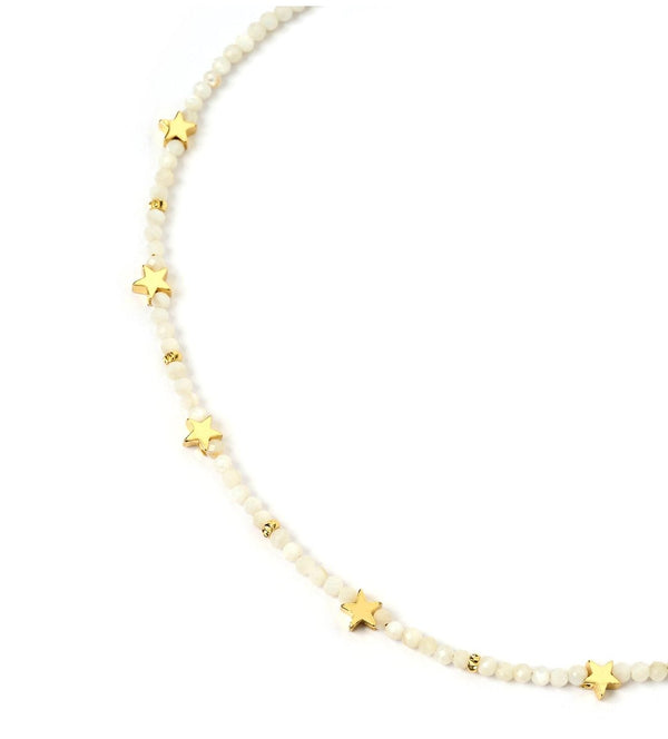 Arms Of Eve Superstar Gemstone Necklace - White Jade - Marval Designs