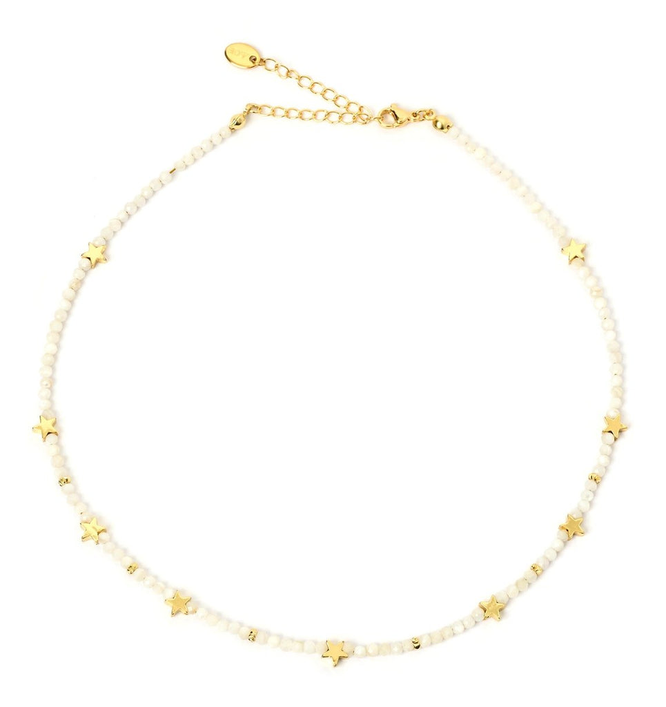 Arms Of Eve Superstar Gemstone Necklace - White Jade - Marval Designs