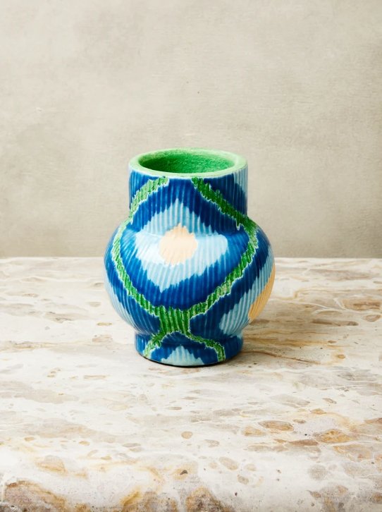 Camille Blue Green Small Vase - Marval Designs