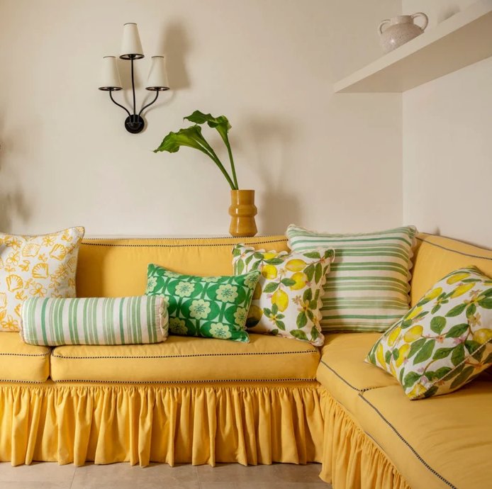 Capri Yellow Cushion 50 x 50 - Marval Designs