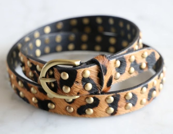 Caravan & Co Leopard Print Leather Belt - Marval Designs