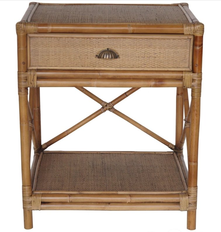 Cayman Rattan One Drawer Bedside Table - Marval Designs