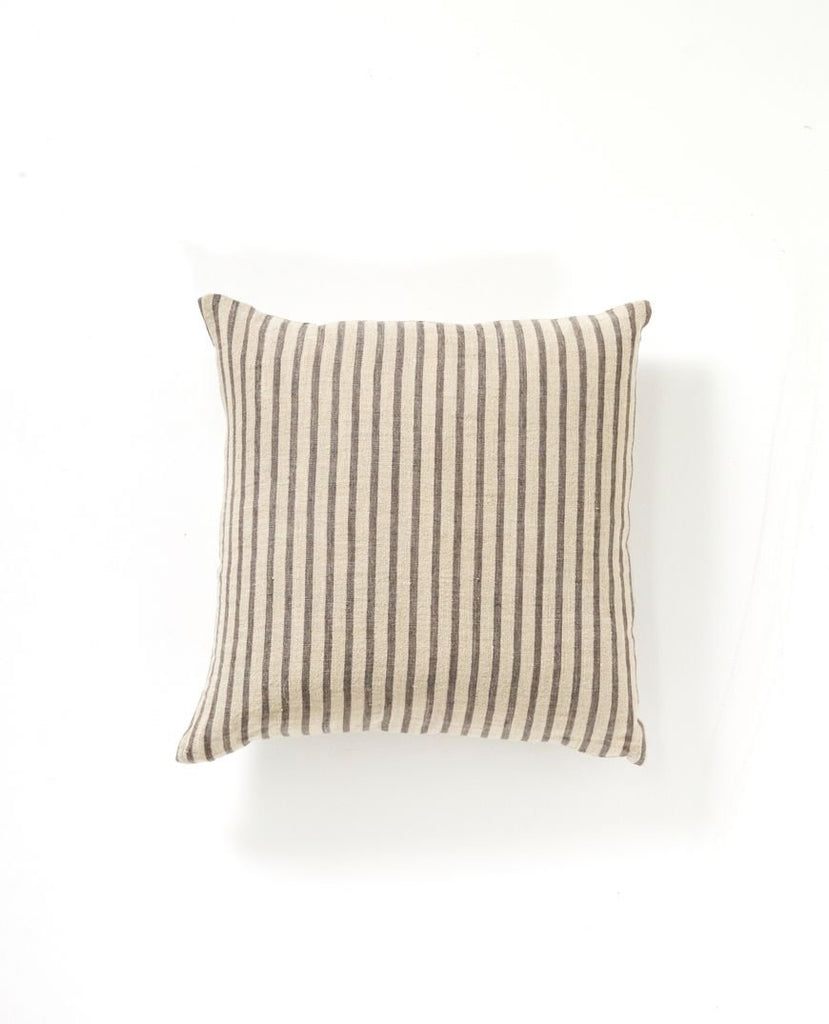 Christophe LInen Cushion Charcoal Stripe 50x50cm - Marval Designs