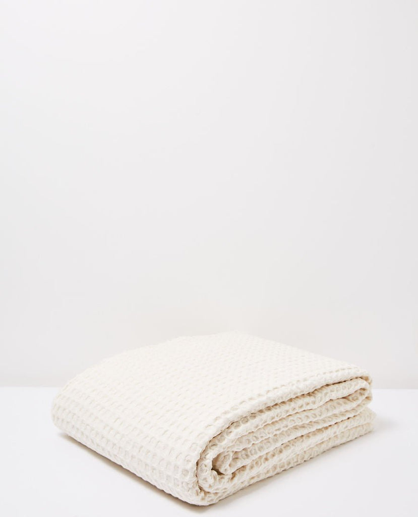 Claude Waffle Blanket/Bedspread Ecru - Marval Designs
