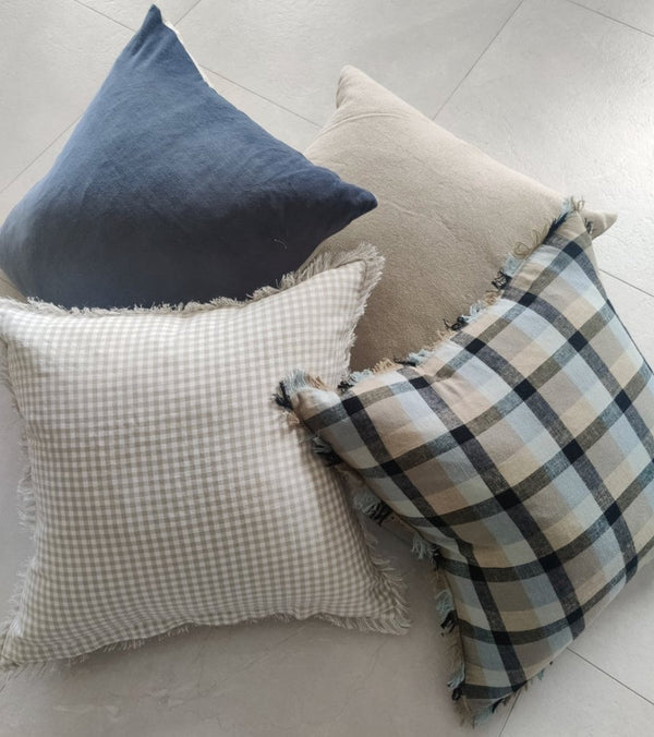 Cross Hatch French Linen Cushion 55cm - Marval Designs