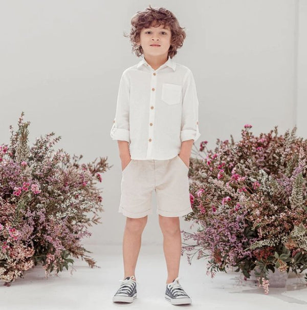 Designer Kidz Finley Linen Shorts - Marval Designs