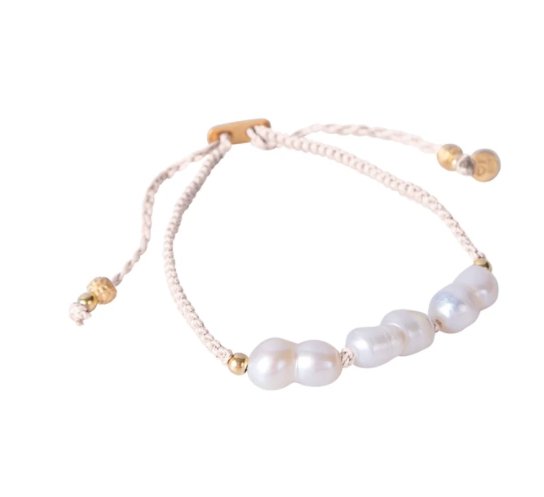 Fairley Rice Pearl Rope Braclet Seashell - Marval Designs