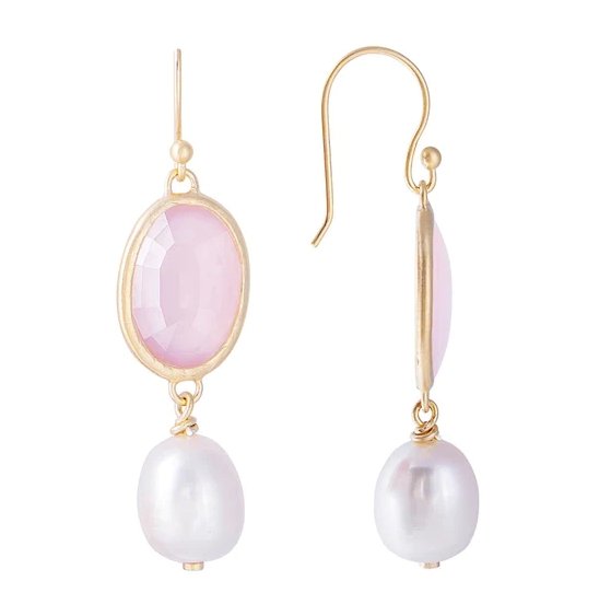 Fairley Rose Quartz Pearl Drops - Marval Designs